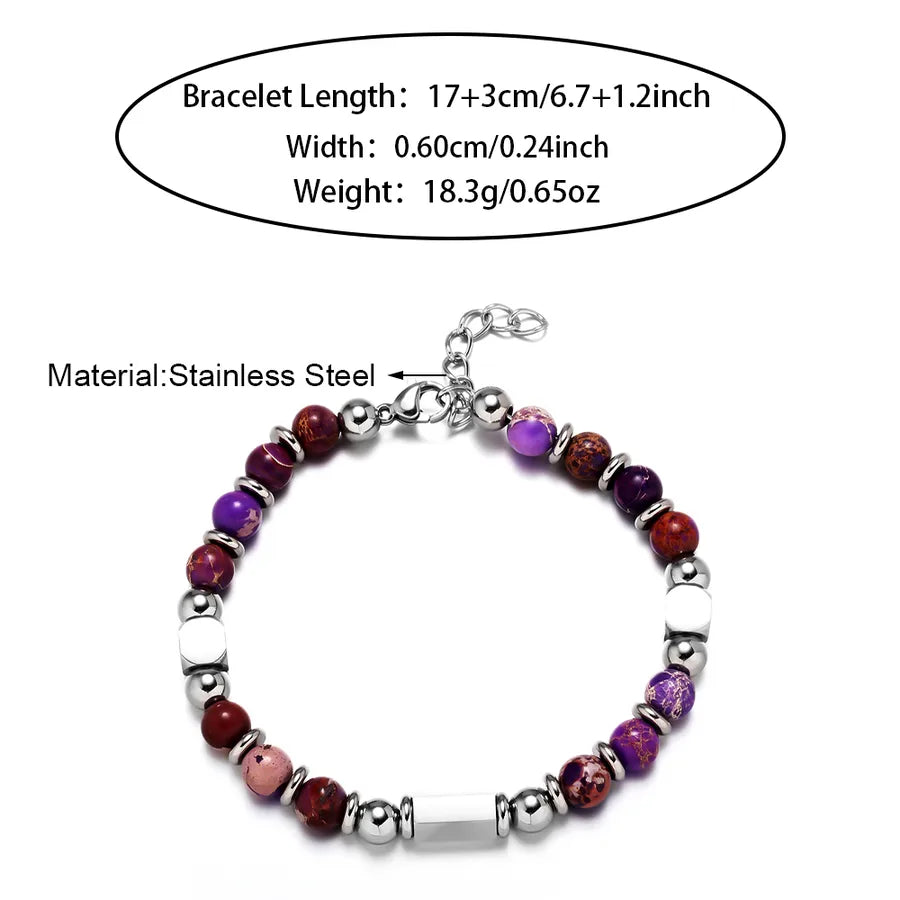 Colorful Stainless Steel Geometric Bracelet B02731S-D
