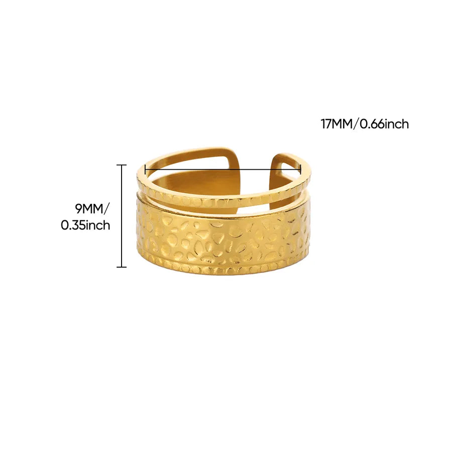 18K Gold Plated Geometric Open Ring 10