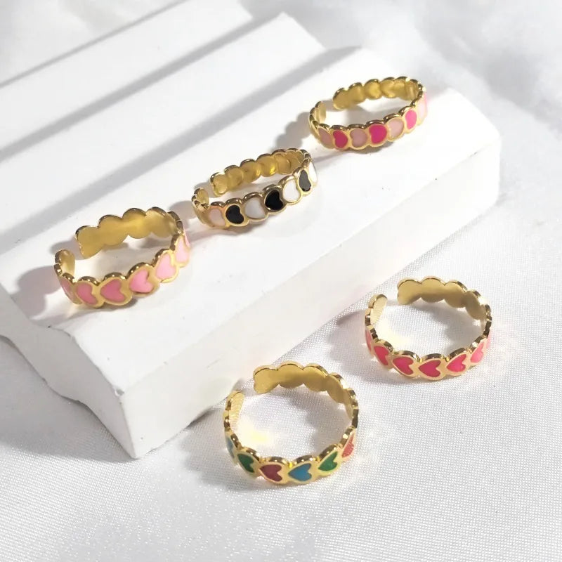 Gold Heart Open Ring in 18K Plated Stainless Steel