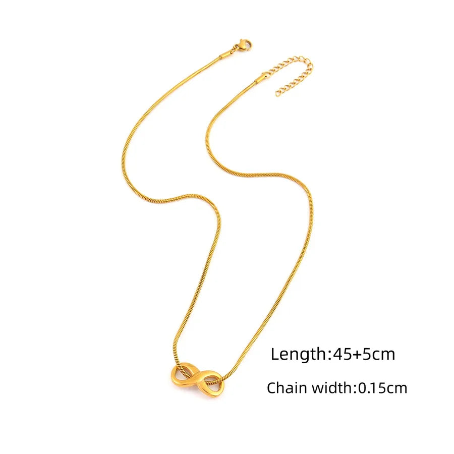 18K Gold Infinity Pendant Necklace – Stainless Steel Gold Average Size