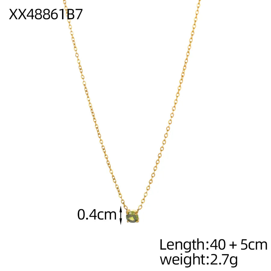 18K Gold Plated Geometric Titanium Steel Necklace One Size XX48861B7 9*9*1
