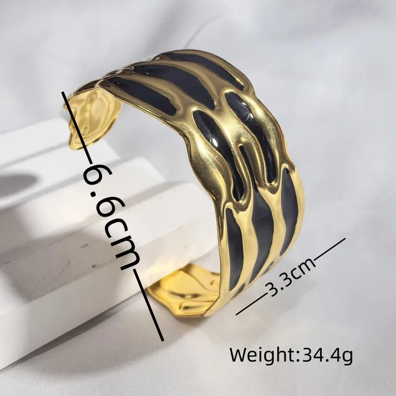 Gold Wave Stainless Steel Bangle