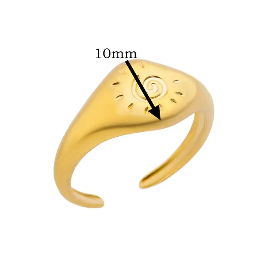 Gold Heart Open Ring for Women Adjustable Opening JZ5479G