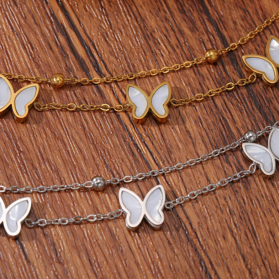 18K Gold Butterfly Pendant Necklace