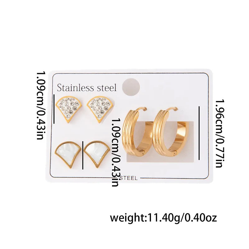 Titanium Steel Heart Earrings for Women Ginkgo Leaf Zircon Earrings 0968