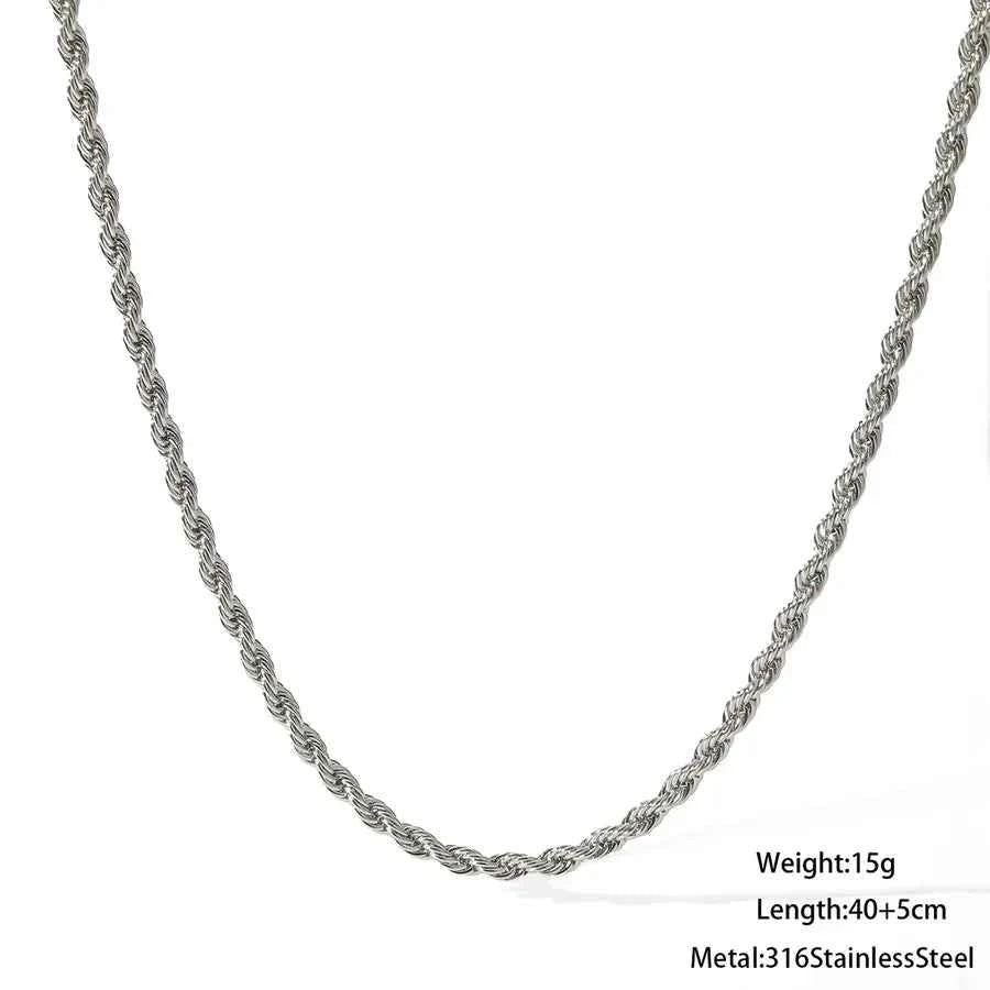 18K Gold Plated Stainless Steel Twist Necklace