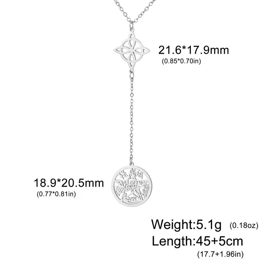 Stainless Steel Pentagram Pendant Necklace Steel Style 3