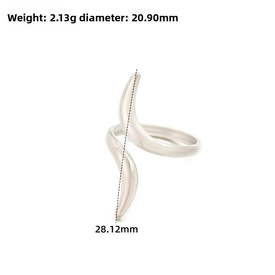 Gold Open Heart Stainless Steel Ring Adjustable Opening J308-Y Steel Color