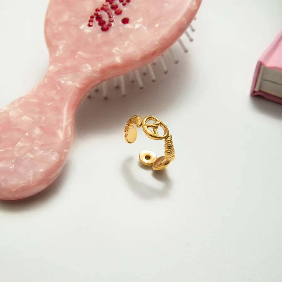 18K Gold Heart Stainless Steel Ring