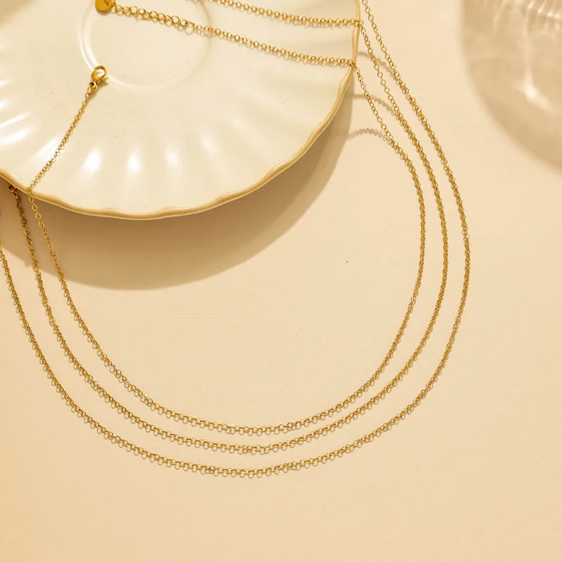 Gold Stainless Steel Unisex Chain Necklace