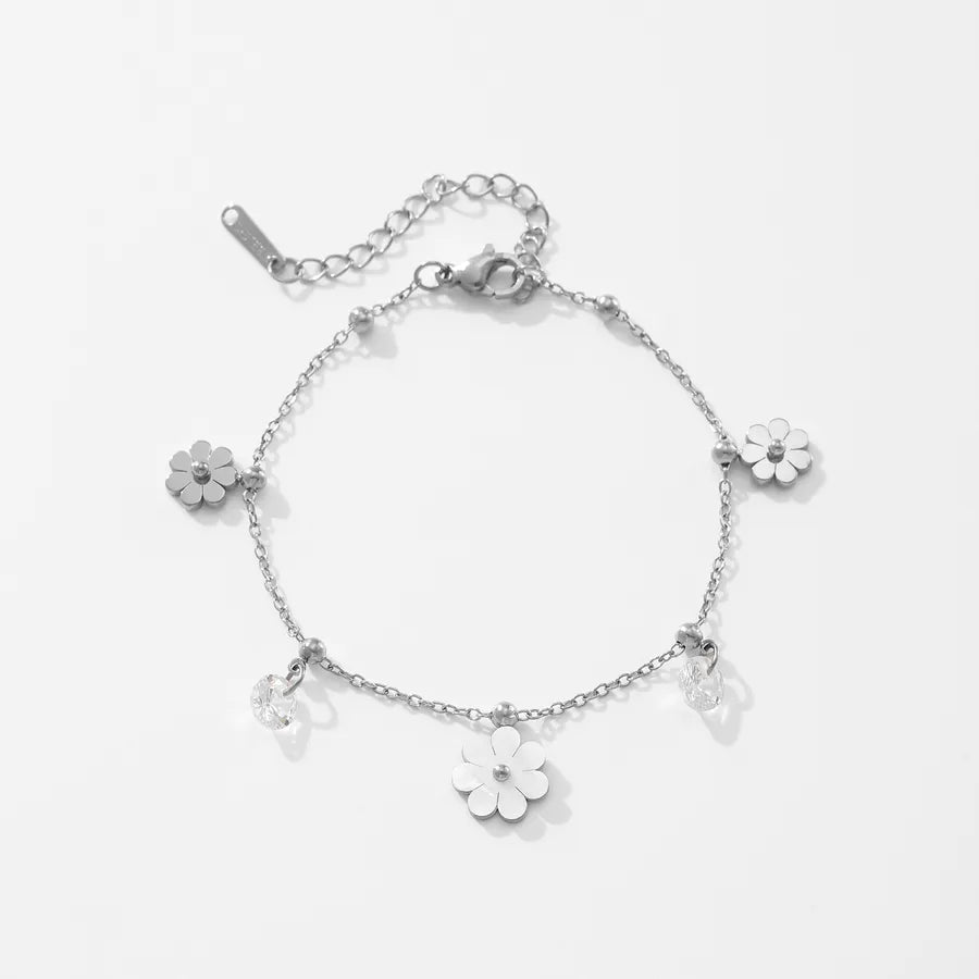 18K Gold Sunflower Pendant Necklace Silver