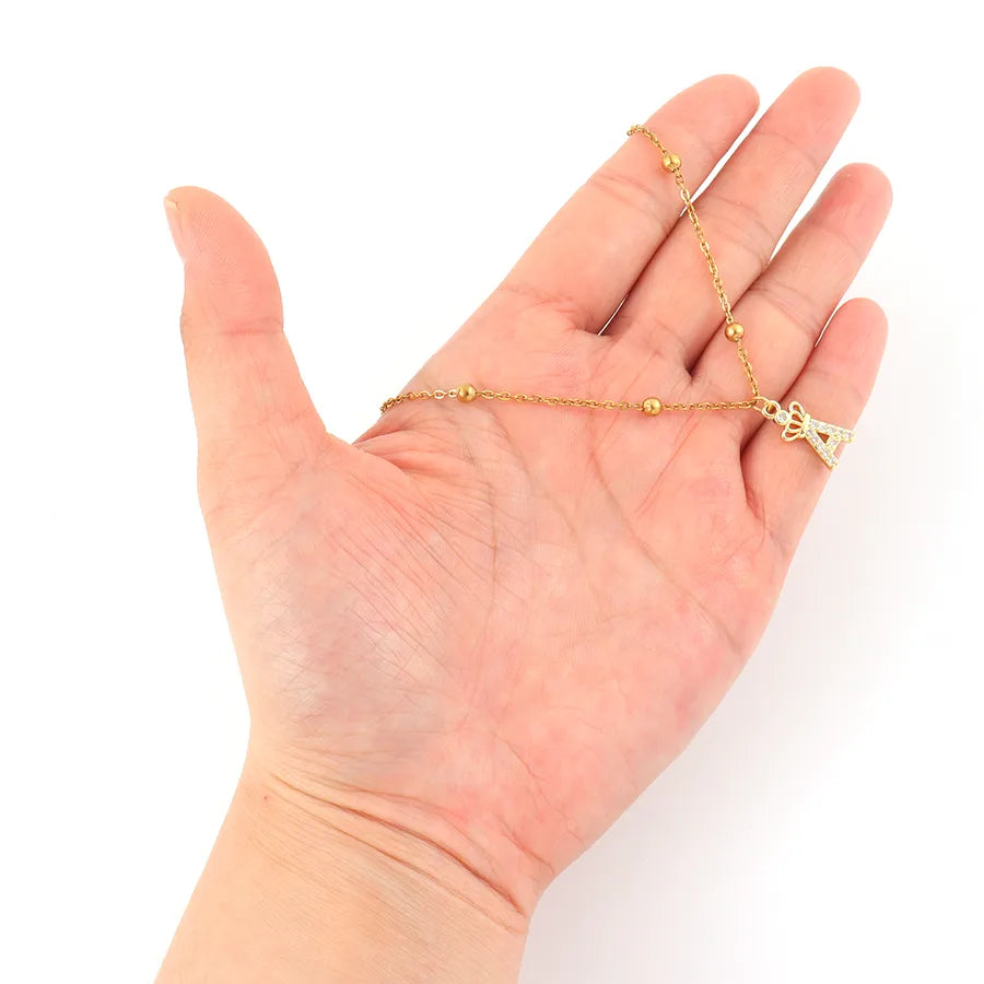 18K Gold Plated Letter Pendant Necklace