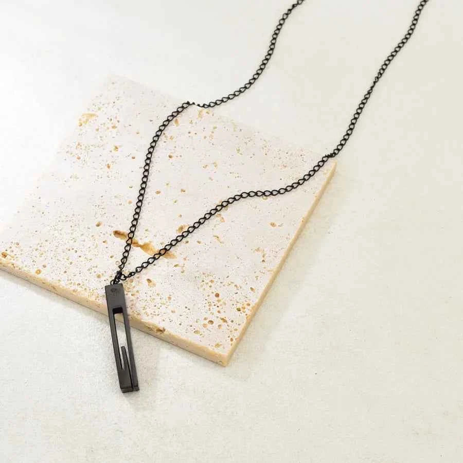 Minimalist Stainless Steel Column Pendant Necklace