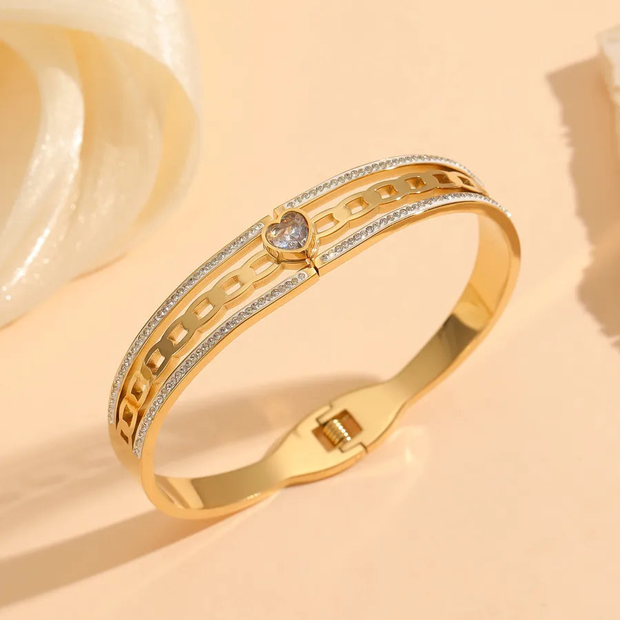 18K Gold PVD Geometric Stainless Steel Bangle Bracelet#7