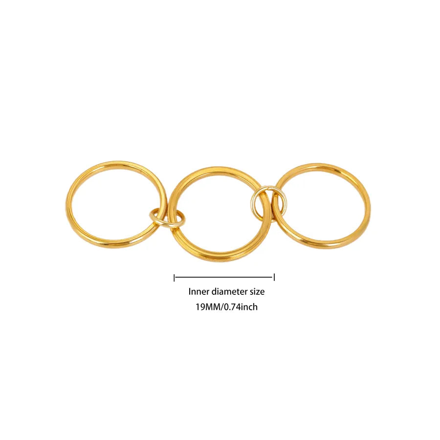 18K Gold Plated Geometric Stainless Steel Ring 9 JZ8203G-9