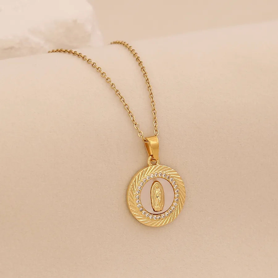 18K Gold Heart Cross Pendant Necklace