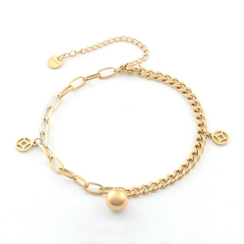 Geometric Stainless Steel Beaded Bracelet