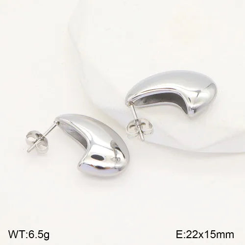 18K Gold Moon Hoop Earrings for Women