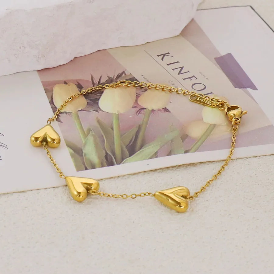 Gold Plated Stainless Steel Asymmetric Bracelet Average Size Gold Style 39