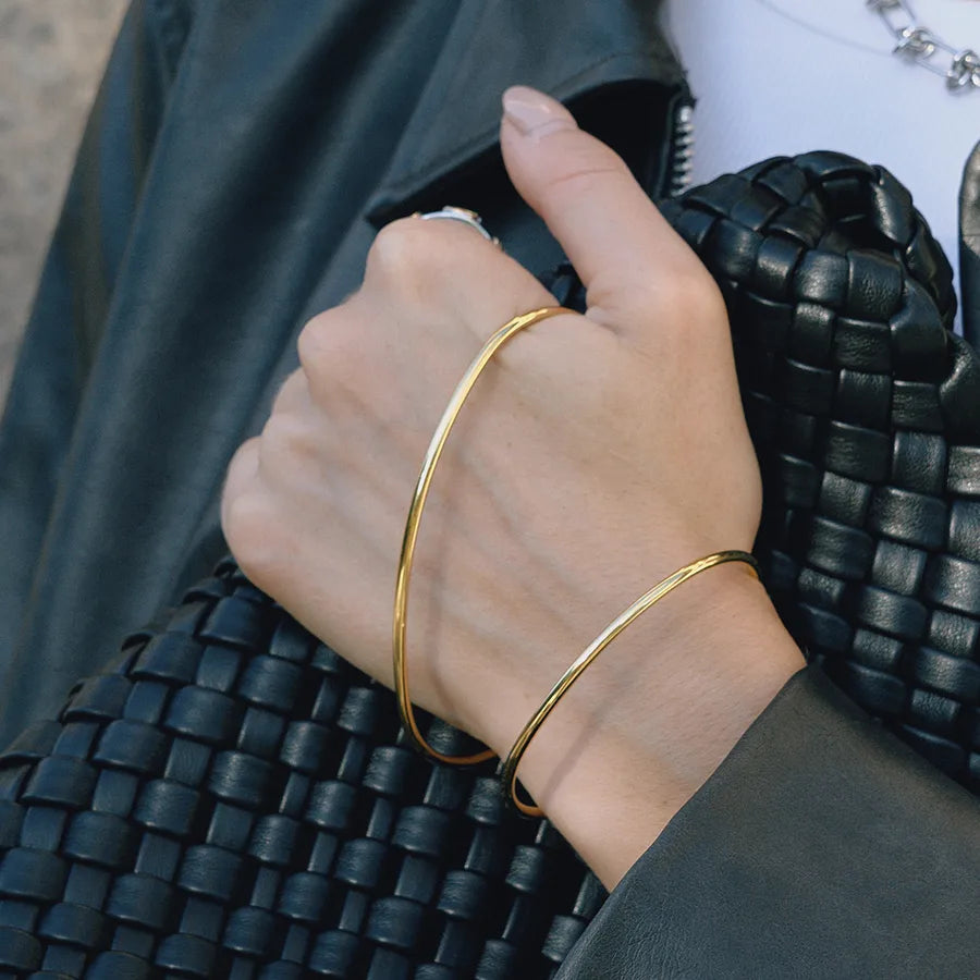 18K Gold Plated Asymmetrical Cuff Bracelet