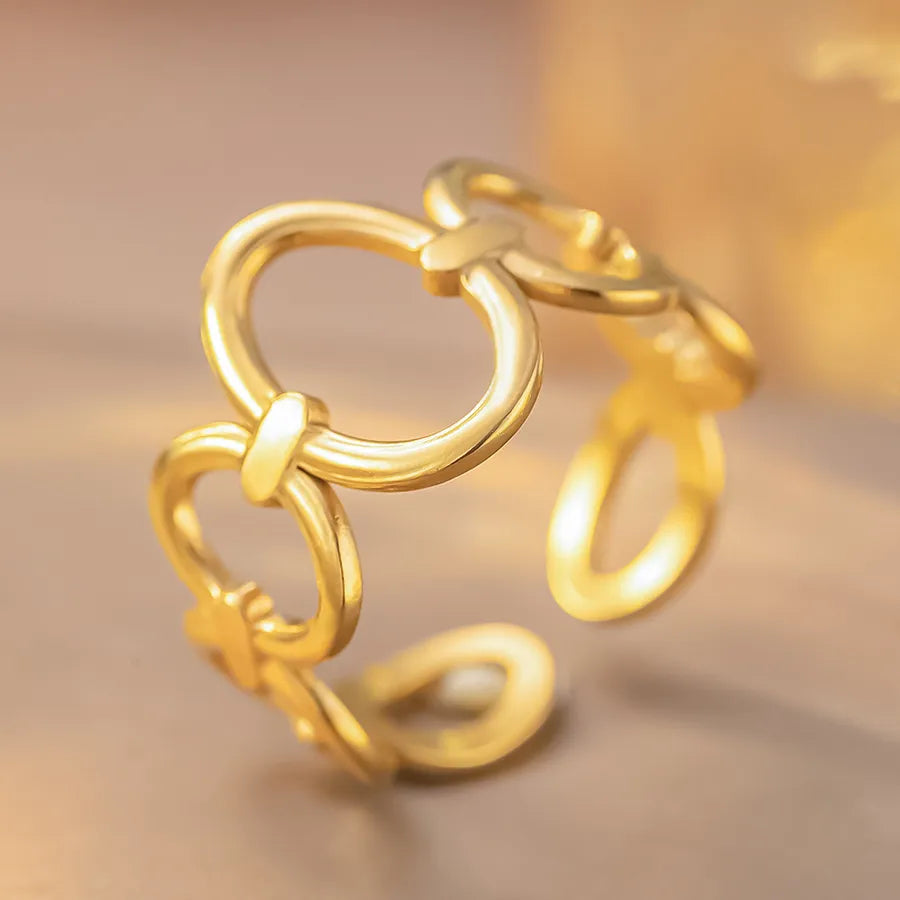 Heart-Shaped Titanium Steel Adjustable Ring K251 Gold Ring Adjustable