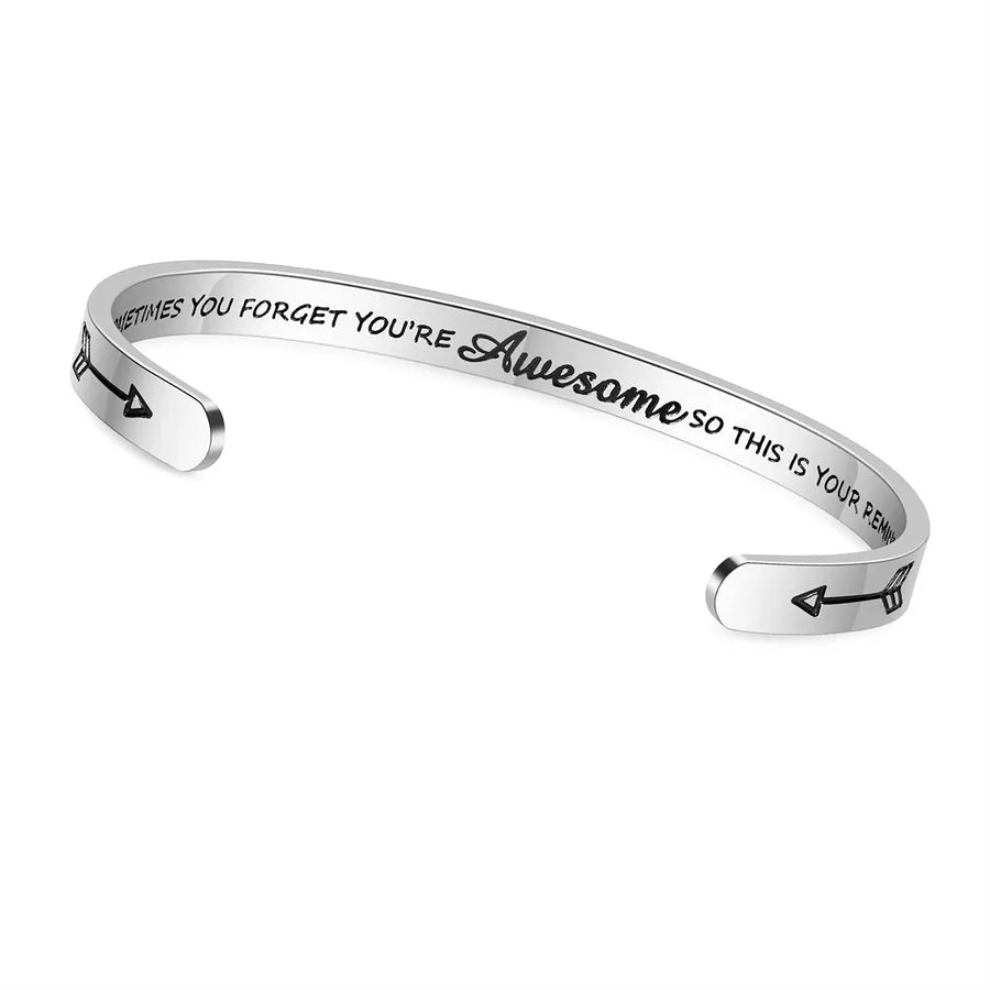 Retro Heart Stainless Steel Bangle 62- solidetimes You Forget You're Awesolide_yyth