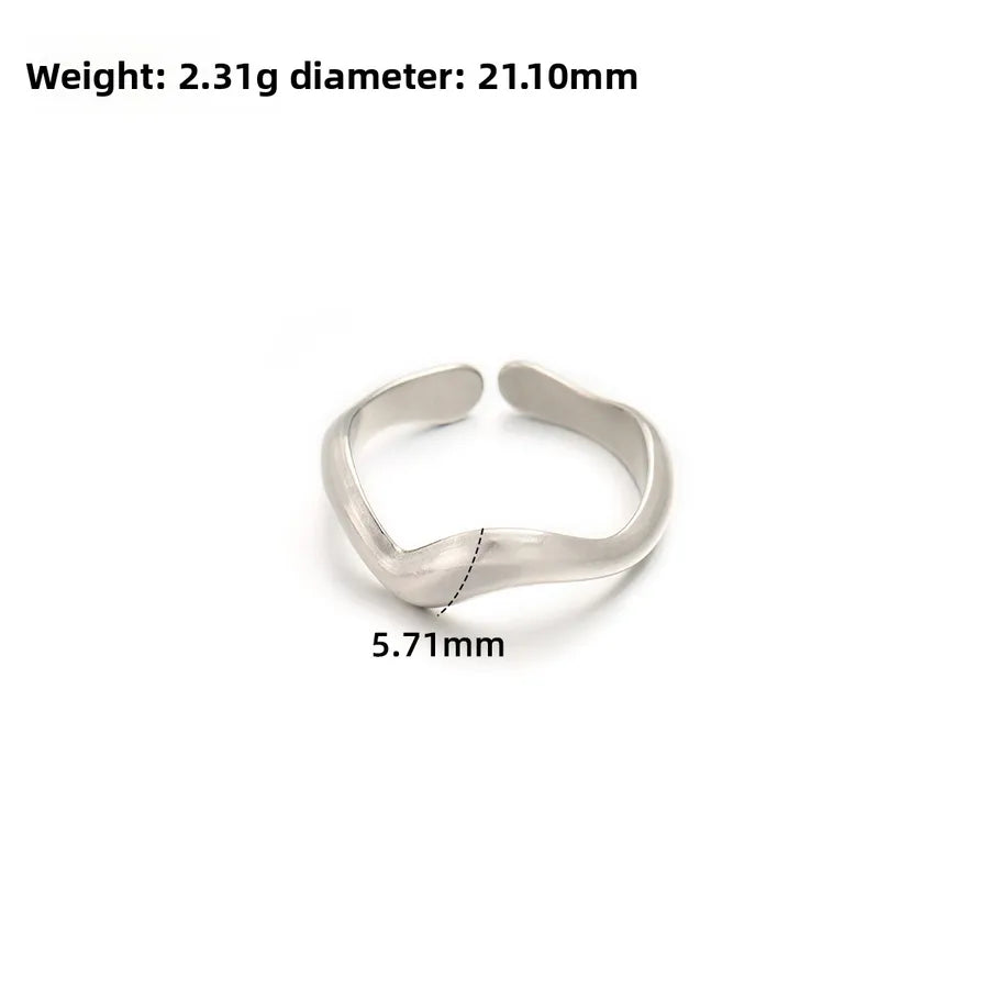 Gold Open Heart Stainless Steel Ring Adjustable Opening J292-Y Steel Color