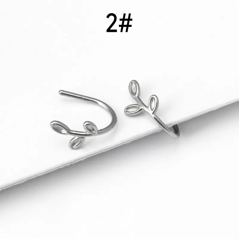 Stainless Steel Tulip Leaf Ear Hooks P260-2 #