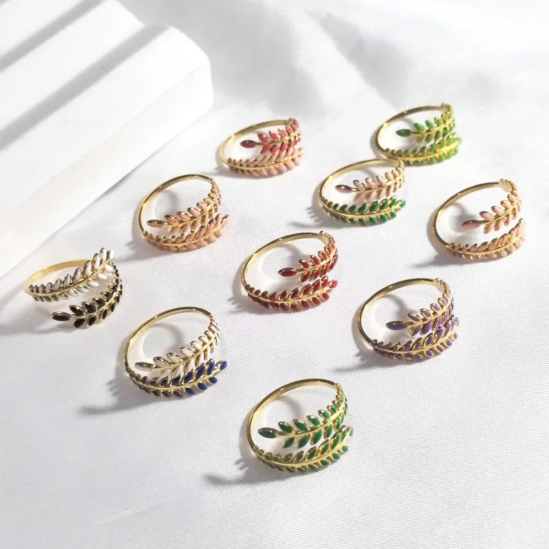 18K Gold Plated Open Wheat Spike Ring