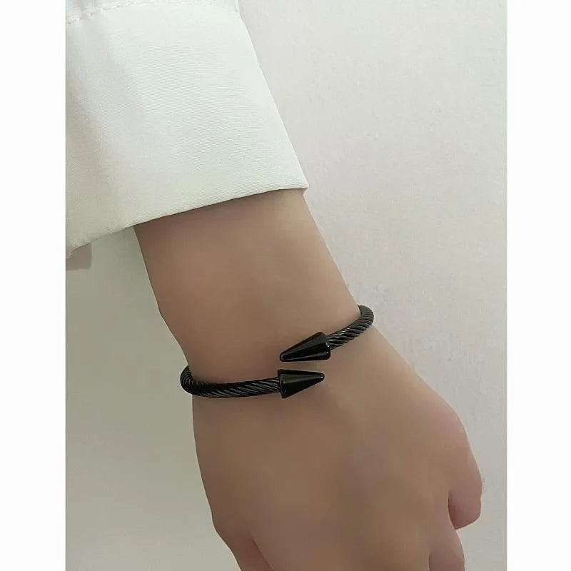 Retro Geometric Stainless Steel Wrap Bracelet