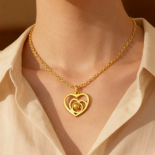 18K Gold Plated Heart Pendant Necklace