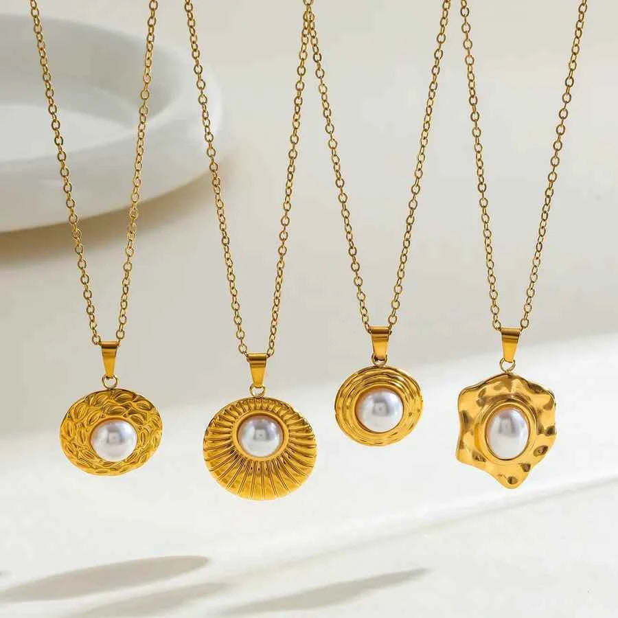 18K Gold Plated Stainless Steel Retro Necklace