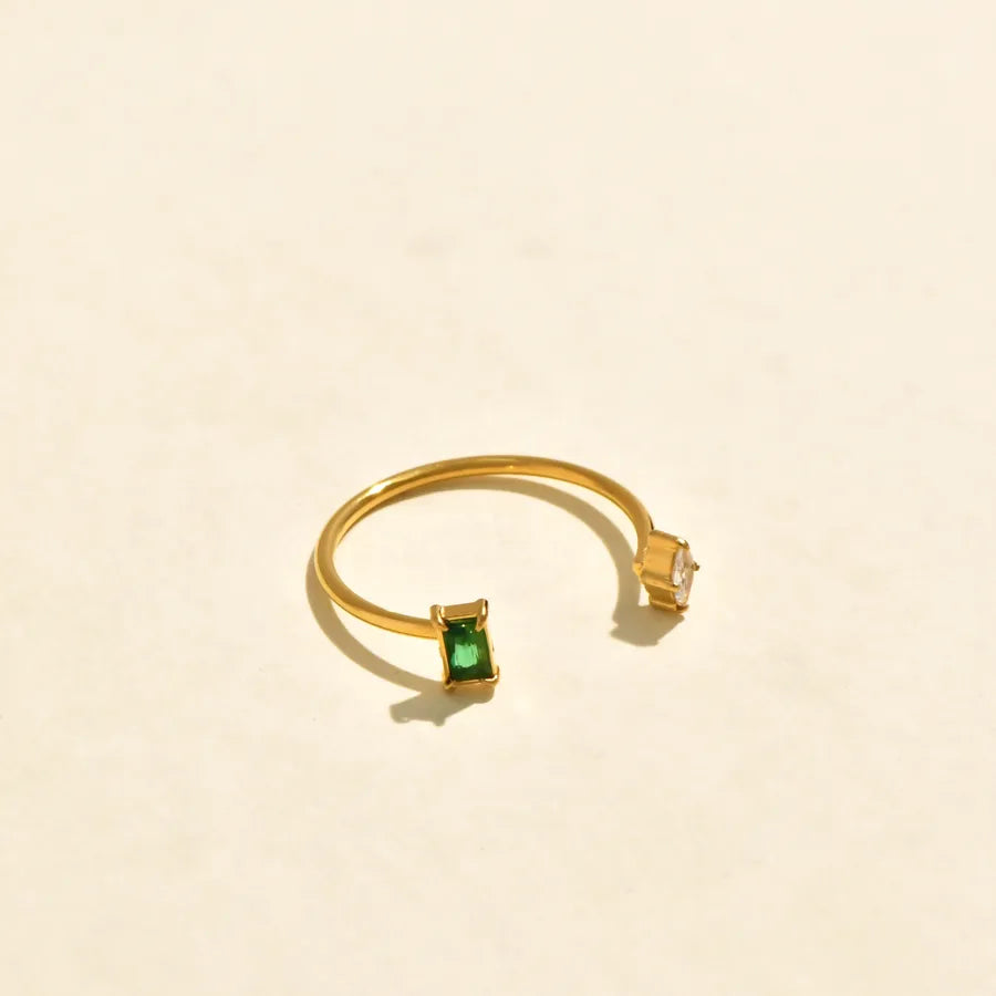 Gold Plated Pearl Zircon Wave Ring