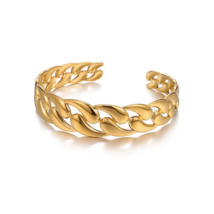 Women's Stainless Steel Open Bangle Bracelet