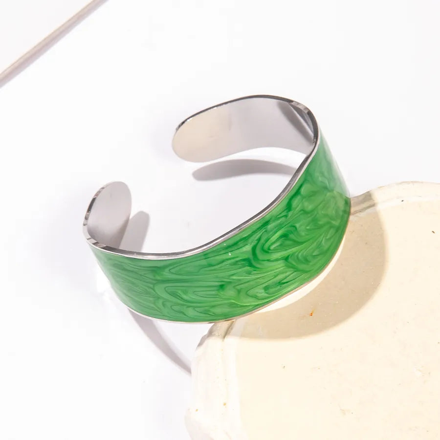 Unisex Titanium Steel Wide Cuff Bracelet WSZ067-3 Adjustable Opening