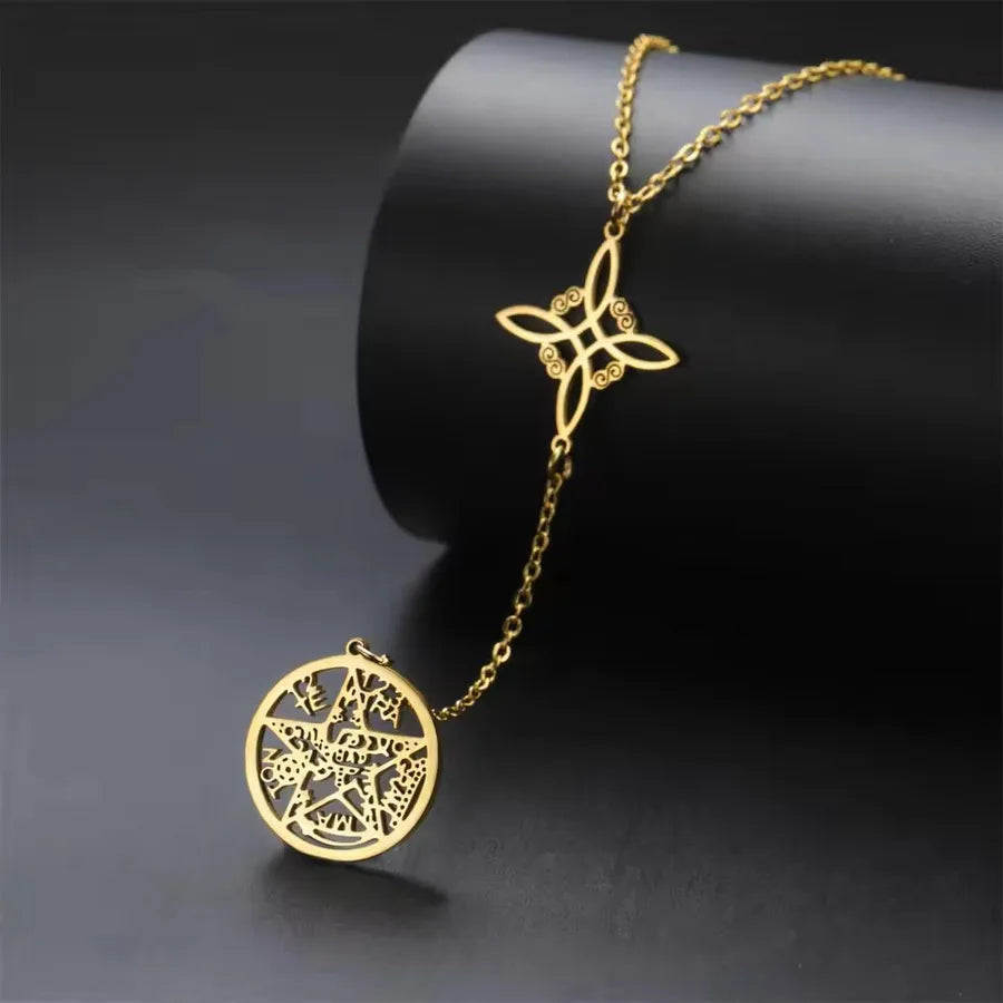 Stainless Steel Pentagram Pendant Necklace