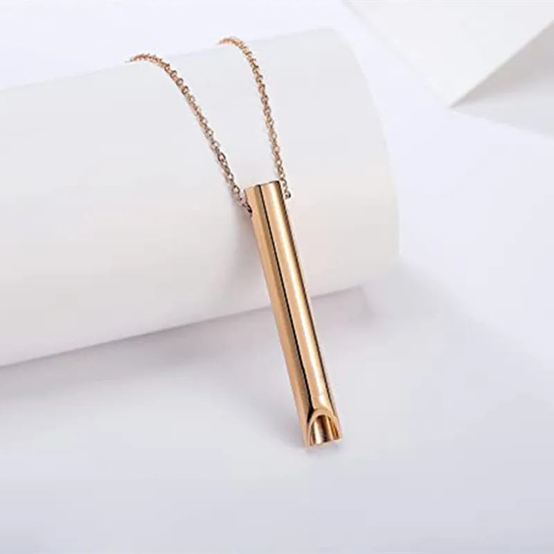 Titanium Steel Stress Relief Whistle Necklace