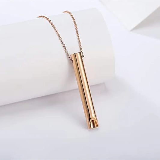 Titanium Steel Stress Relief Whistle Necklace