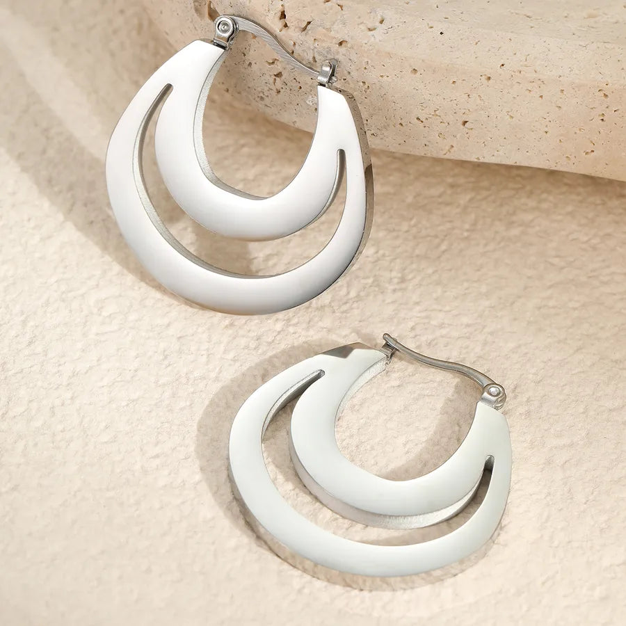 18K Gold Plated Geometric Stainless Steel Earrings