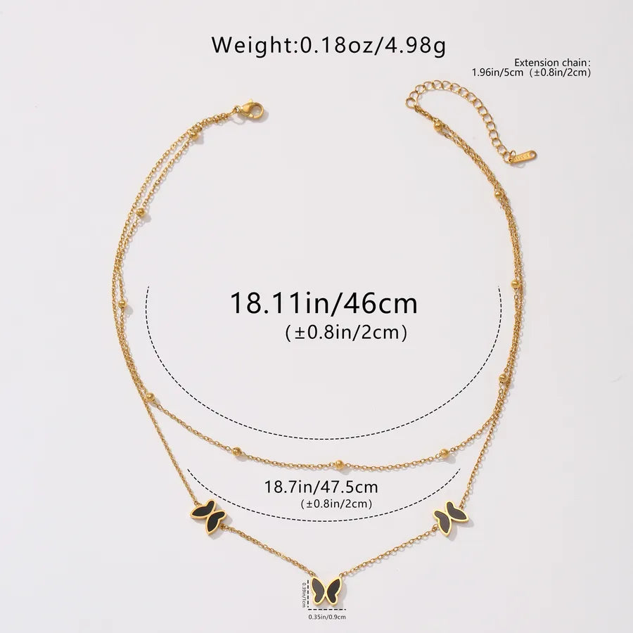 18K Gold Butterfly Pendant Necklace