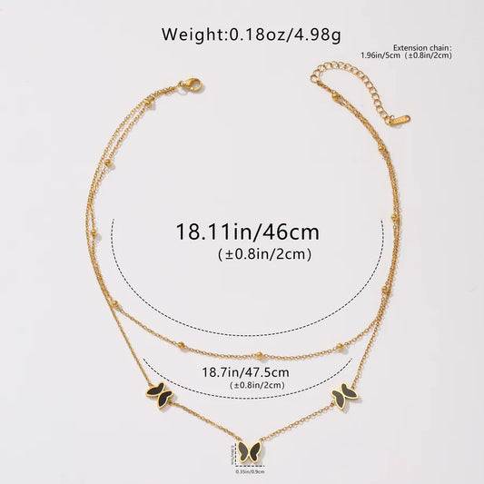 18K Gold Butterfly Pendant Necklace