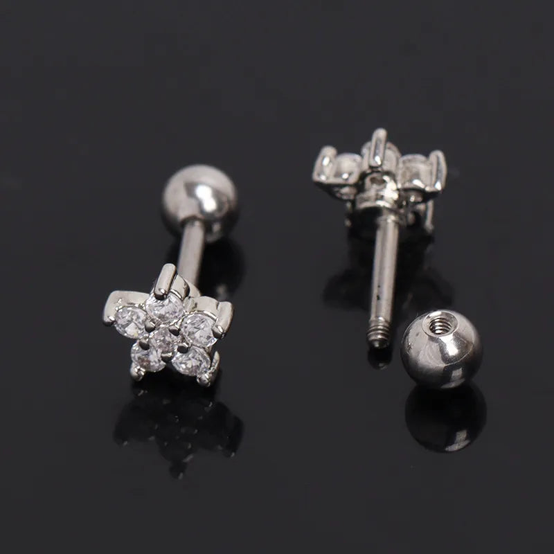 Gold Flower Ear Cuff in Stainless Steel