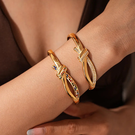 Butterfly Knot Diamond Stainless Steel Bracelet