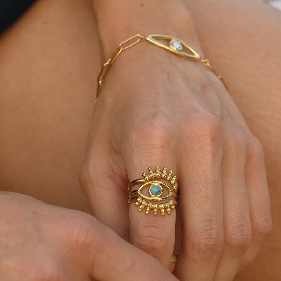 18K Gold Devil's Eye Bracelet for Women