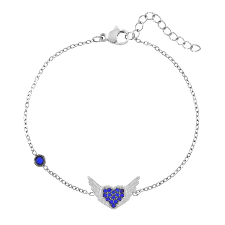 Heart-Shaped Zircon Titanium Steel Bracelet B0235S Flying Bracelet