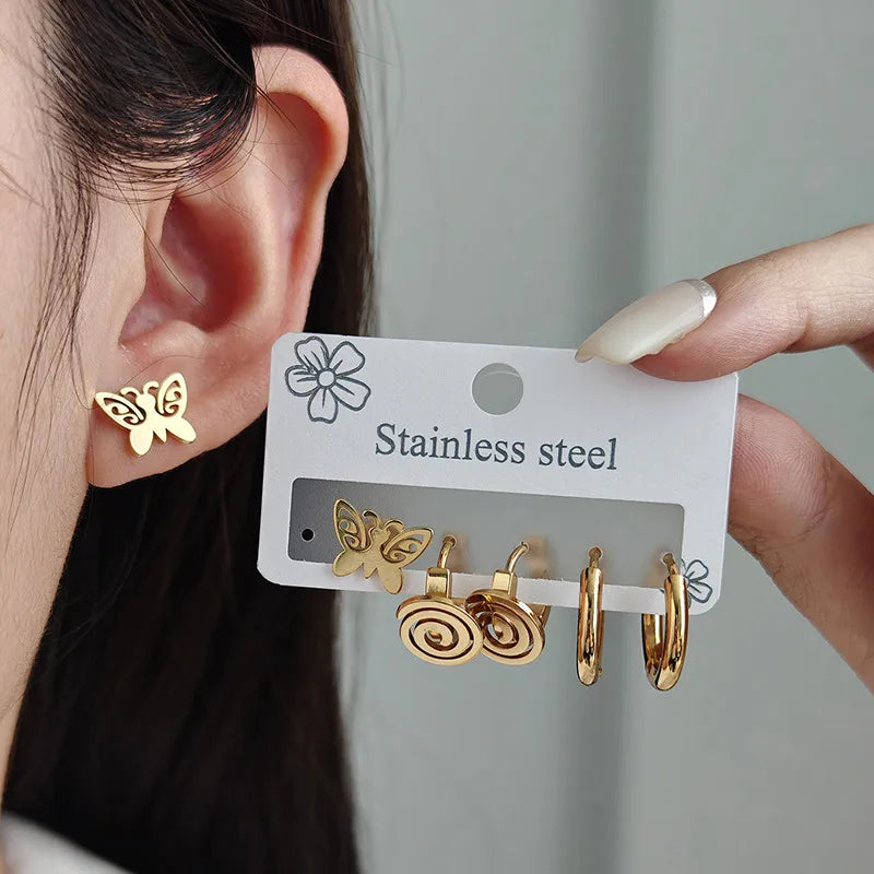 Elegant Butterfly Stainless Steel Earrings