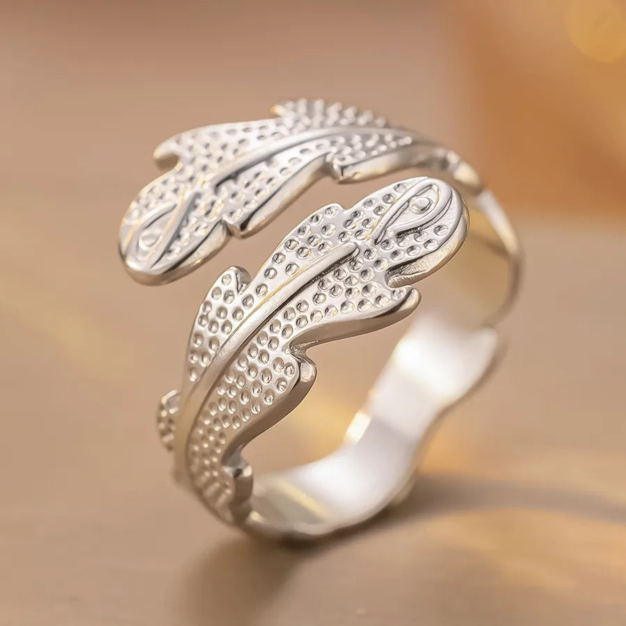 Geometric Titanium Steel Couple Ring K190 Steel Color Ring Open