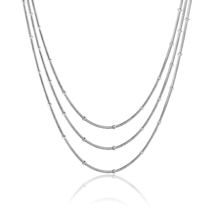 Minimalist Stainless Steel Bead Chain Necklace