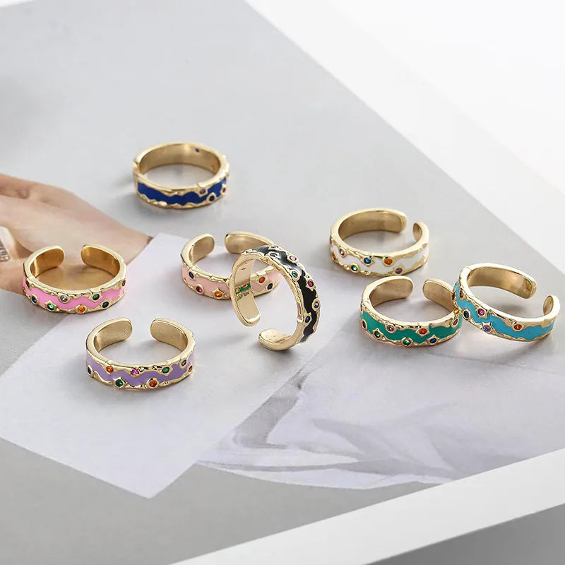Colorful Enamel Open Ring for Women