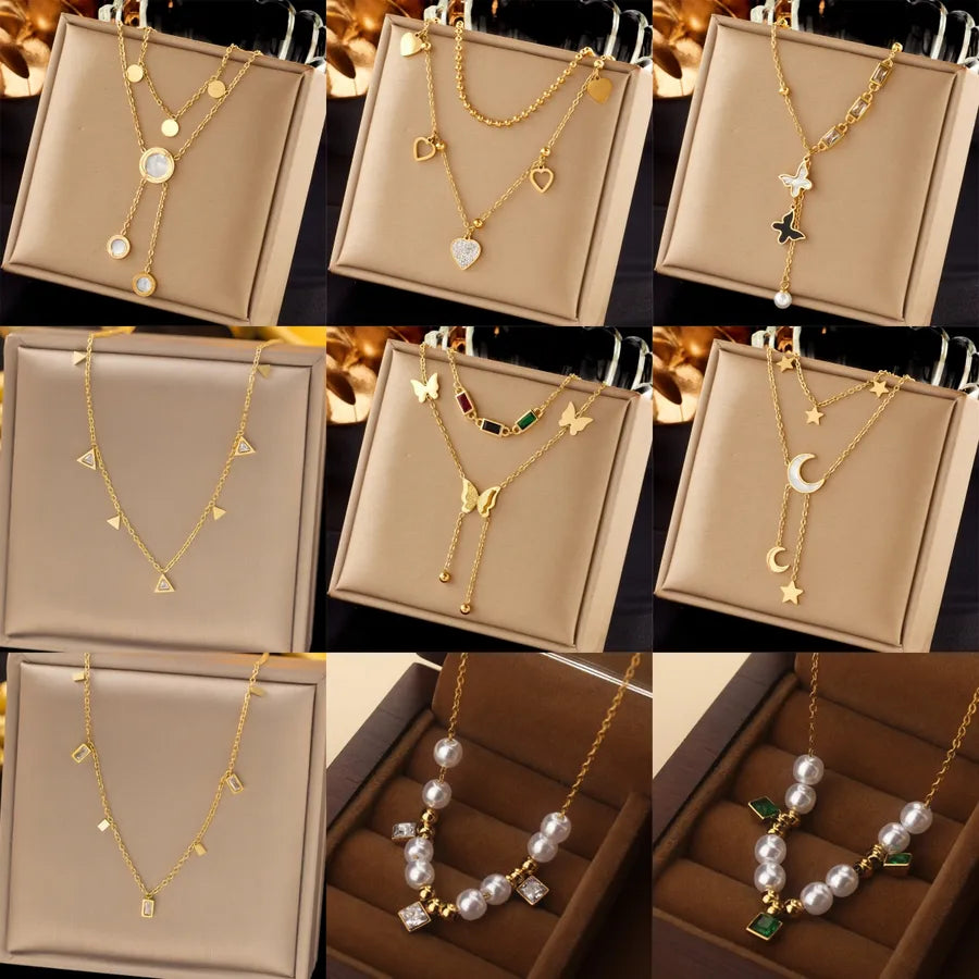 Crystal Fringe Multi-Layer Pendant Necklace